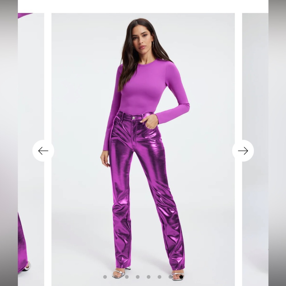 GOOD ICON METALLIC FAUX LEATHER PANTS